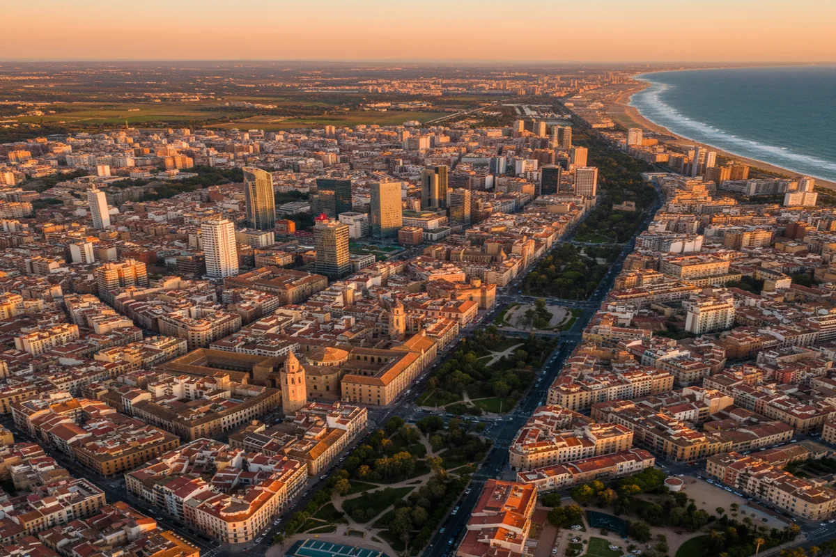 Vista aérea del área metropolitana de Valencia